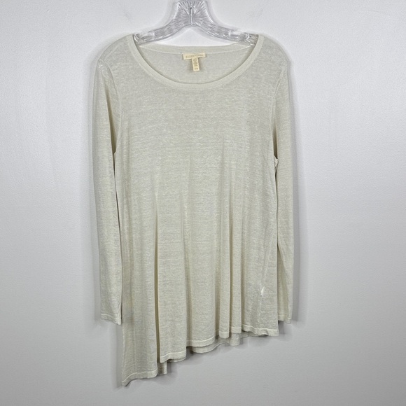 Eileen Fisher Women’s Size M Organic Linen Asymmetrical Hem Sweater Lightweight - Picture 1 of 7